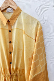 Mustard Shibori Drawstring Top