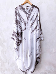 Grey Shibori Mirror Work Drape Dress