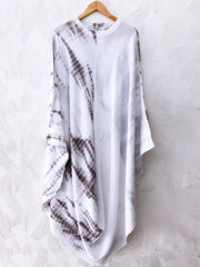 Grey Shibori Mirror Work Drape Dress