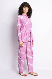 Lilac Shibori Stripes Coord