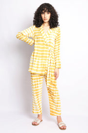 Mustard Shibori Wrap Co-Ord
