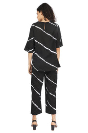 Black Shibori Stripes Co-Ord