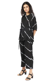 Black Shibori Stripes Co-Ord