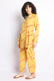 Mustard And Rust Shibori Wrap Co-Ord