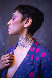 Blue And Pink Blazer Set