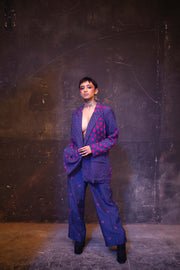 Blue And Pink Blazer Set