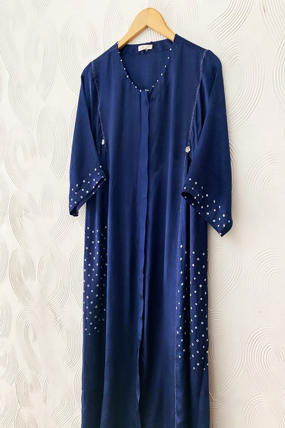 Blue Silk Bandhani Panel Dress