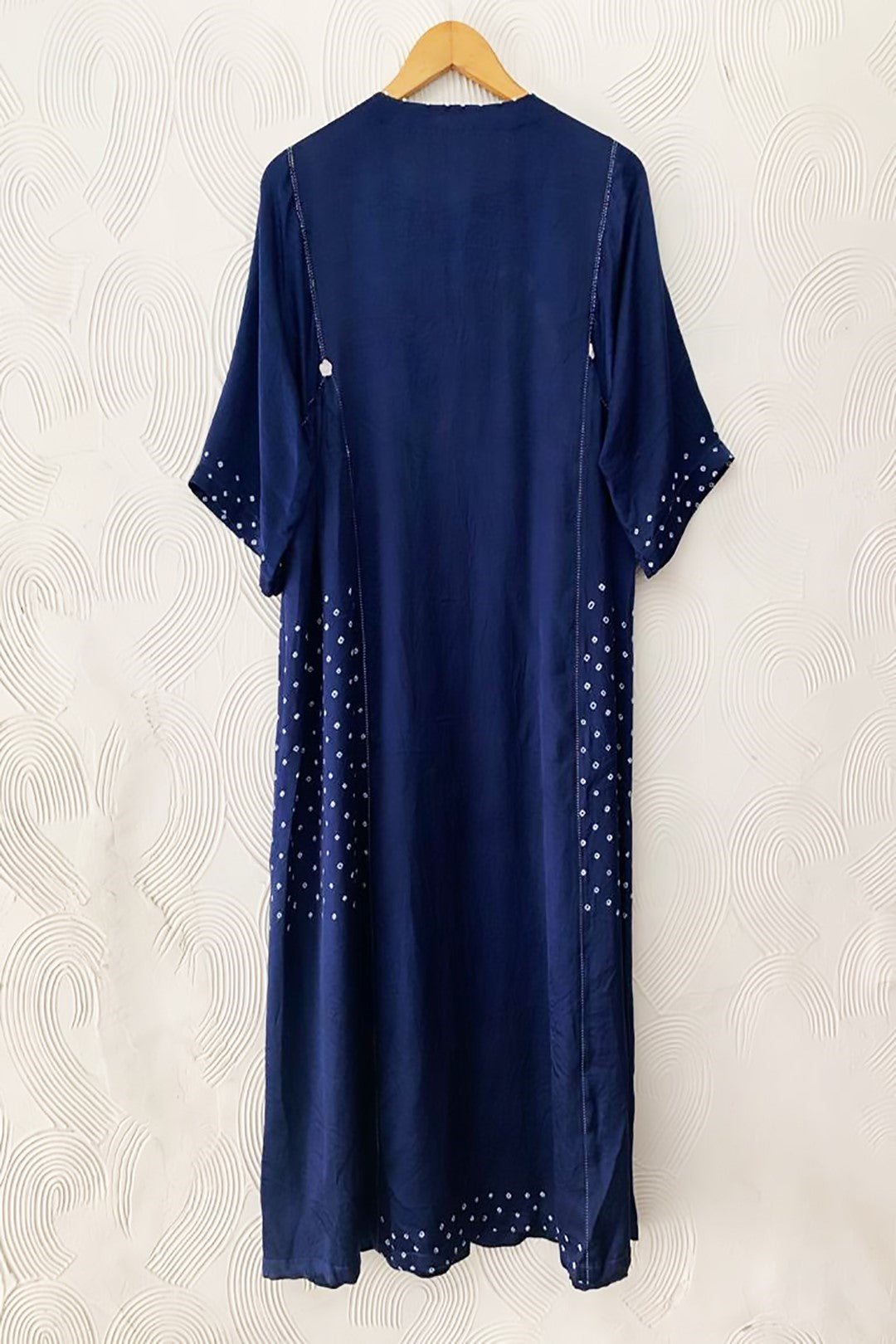 Blue Silk Bandhani Panel Dress