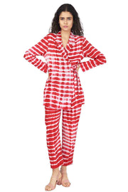 Red Shibori Wrap Co-Ord