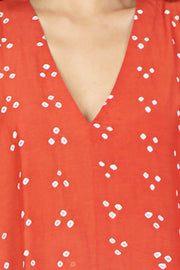 Bandhani Rust Twirl Dress