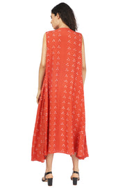 Bandhani Rust Twirl Dress