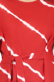 Red Shibori Stripes Co-Ord