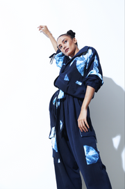 Blue Hand Done Shibori Jumpsuit