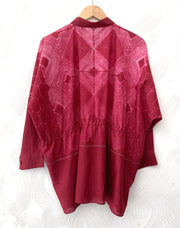 Brick Red Shibori Drawstring Top