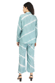 Ocean Blue Shibori Stripes Coord