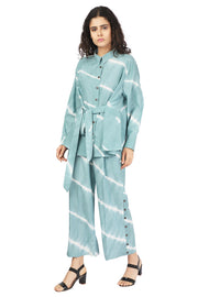 Ocean Blue Shibori Stripes Coord