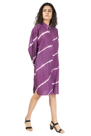 Stripes Purple Shirt Dress