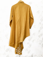 Mustard Hand-Done Bandhani Dori Dress