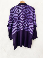 Purple Shibori Drawstring Top