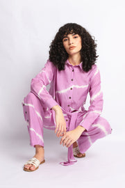 Lilac Shibori Stripes Coord