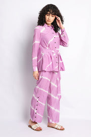 Lilac Shibori Stripes Coord