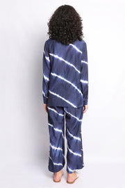 Ink Blue Shibori Stripes Coord