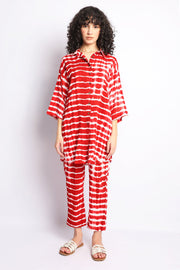 Red Shibori Shirt Co-Ord