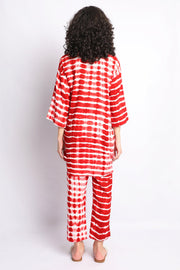 Red Shibori Shirt Co-Ord