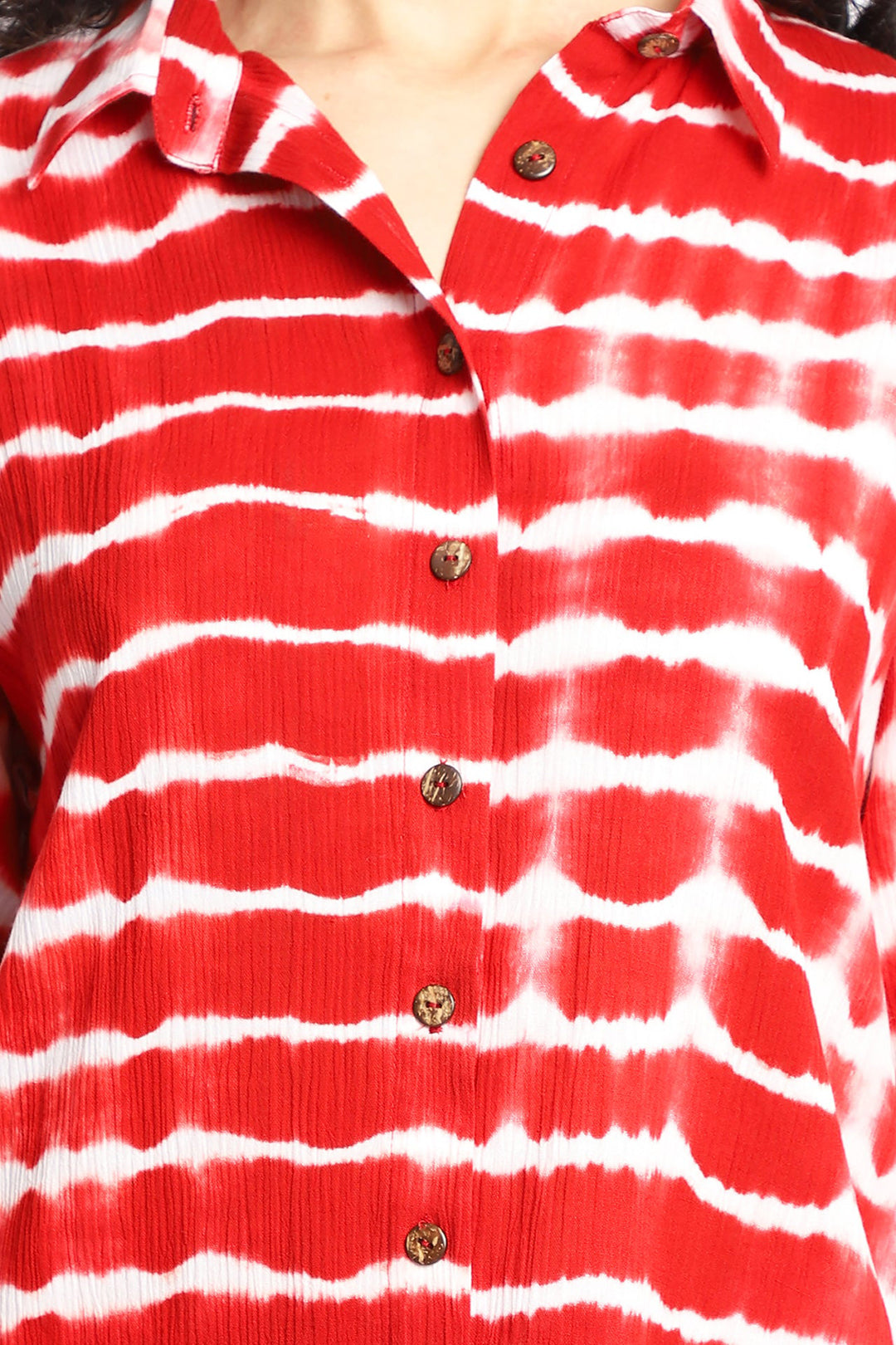 Red Shibori Shirt Co-Ord