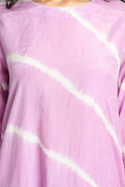 Lilac Hand-Done Leheriya Kurta Coord