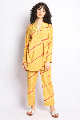 Mustard And Rust Shibori Wrap Co-Ord
