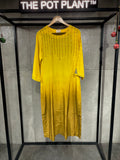 Yellow And Brown Ombre Hand Embroidered Kurta