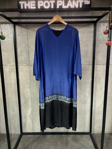 Blue and Black Ombre Kurta Set