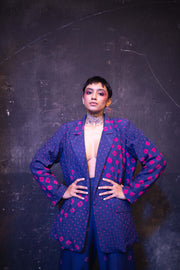 Blue And Pink Blazer Set