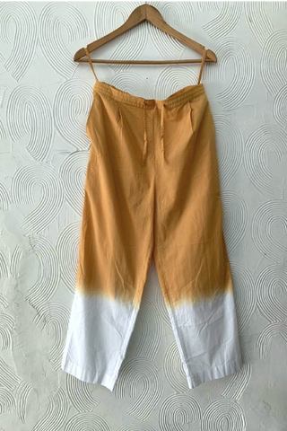 Cotton Mustard Dip-Dye Pants