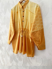 Mustard Hand Done Shibori Top
