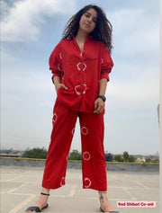 Red Shibori Pants