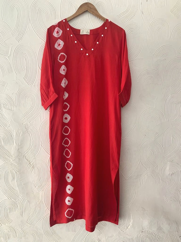 Red Mirror Kurta Set
