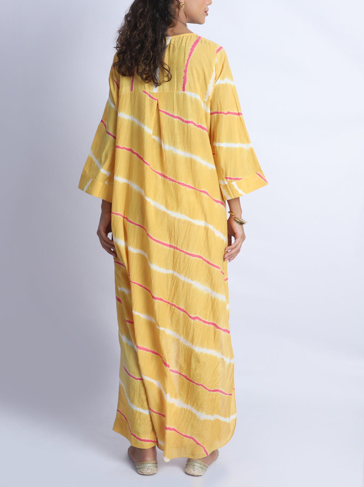 Yellow And Pink Asymmetrical Stripes Co-Ord