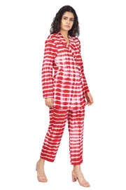 Red Shibori Wrap Co-Ord