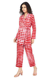 Red Shibori Wrap Co-Ord