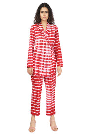 Red Shibori Wrap Co-Ord