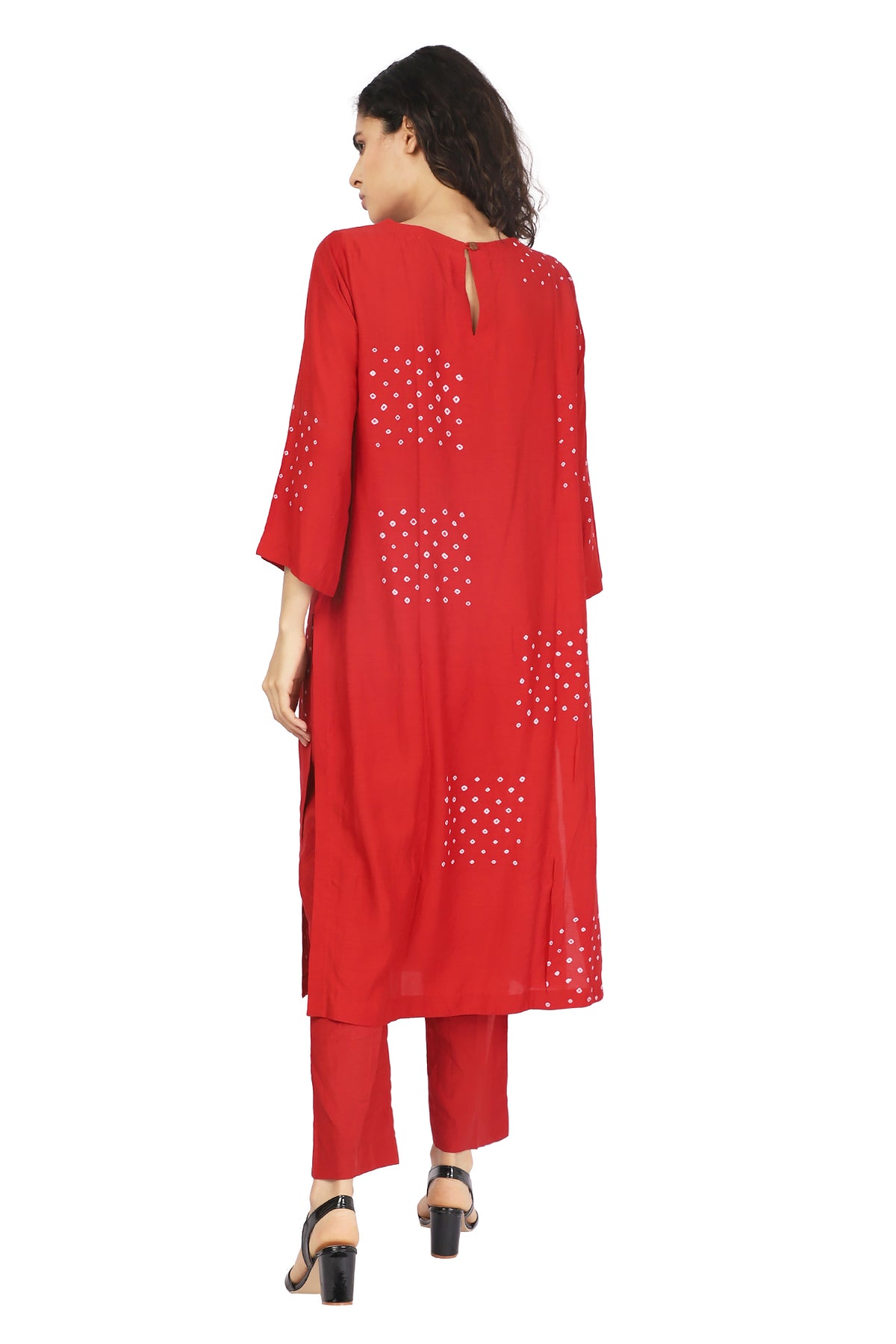 Red Box Bandhani Kurta Set