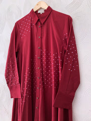 Red Bandhani Kurta