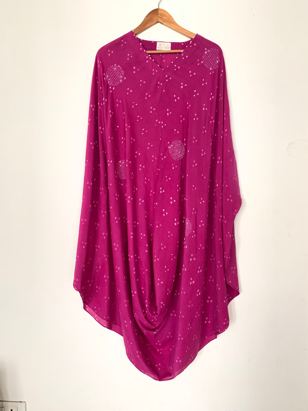 Pink Bandhani Drape Dress