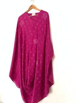 Pink Bandhani Drape Dress