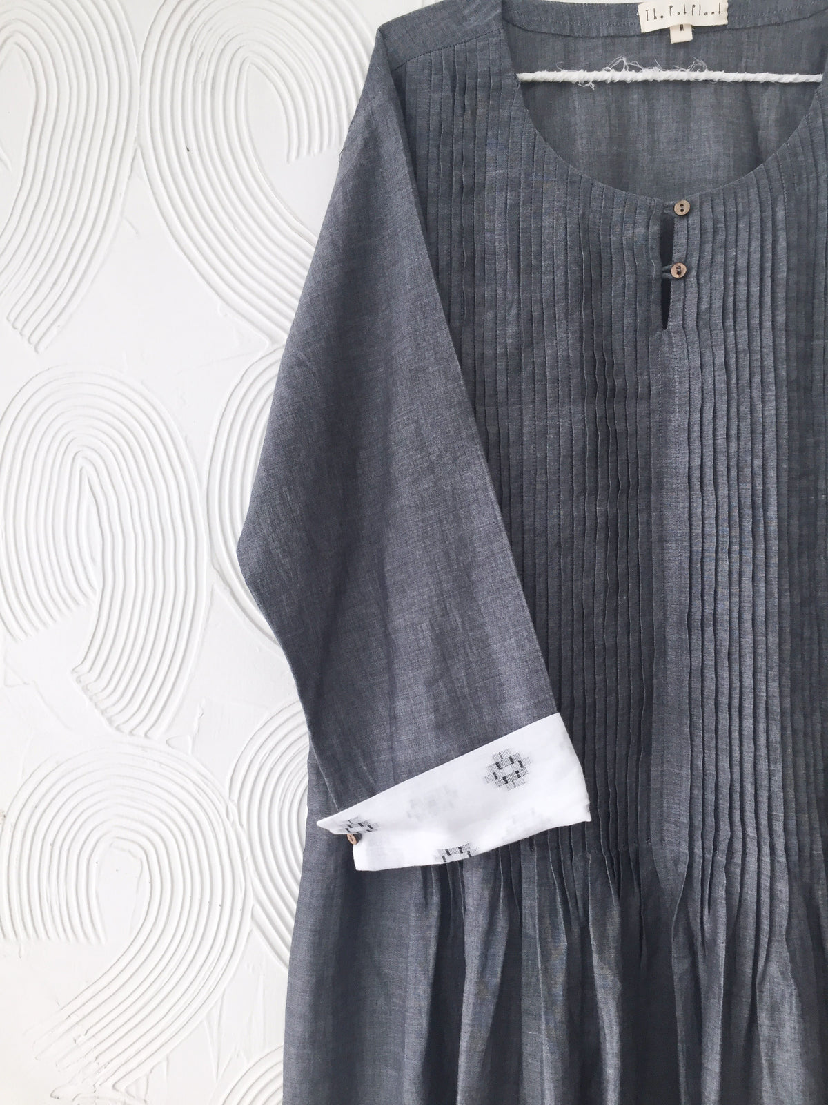 Grey Pleated Kurta
