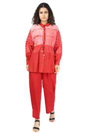 Red Shibori Drawstring Top Coord