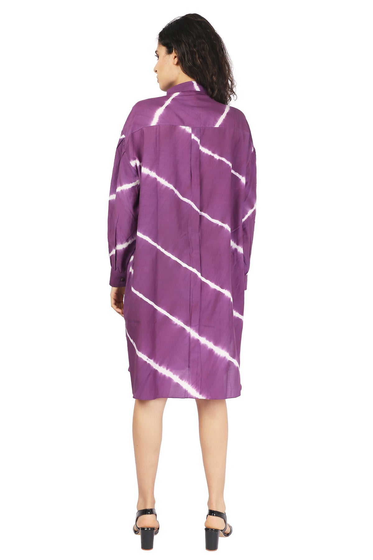 Stripes Purple Shirt Dress