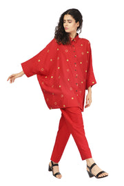 Red And Neon Green Coord